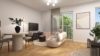 Luxuriös möbliertes Stadtapartment im repräsentativen Neubauensemble - Wohnzimmer